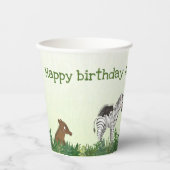 サファリ動物の誕生日パーティー紙カップ 紙コップ (正面)