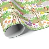 サファリ動物の誕生日パーティー ラッピングペーパー (ロールコーナー)