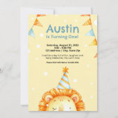 サファリ動物の誕生日招待状（子供向け） 招待状 (正面)