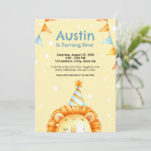 サファリ動物の誕生日招待状（子供向け） 招待状 (スタンド正面)