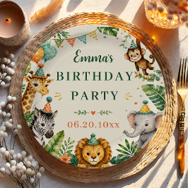 サファリ動物の誕生日 ペーパープレート