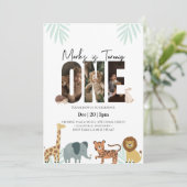 サファリ動物の誕生日 招待状 (スタンド正面)