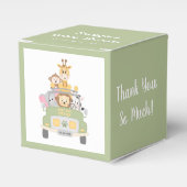 サファリ動物の赤ちゃんシャワーありがとう フェイバーボックス (正面サイド)