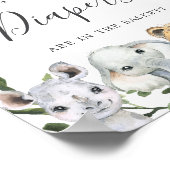 サファリ動物の赤ちゃんシャワーいくつオムツを推測 ポスター (角)