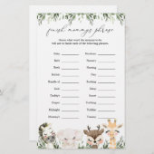 サファリ動物の赤ちゃんシャワーがママのフレーズを終える (正面/裏面)