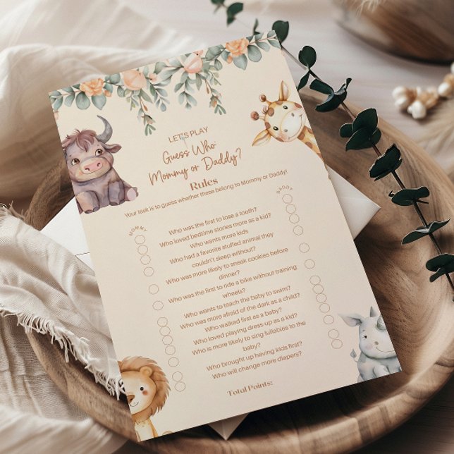 サファリ動物の赤ちゃんシャワーを推測する (クリエイターアップロード済み)