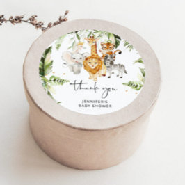 サファリ動物の赤ちゃんシャワークラシックラウンドシール ラウンドシール