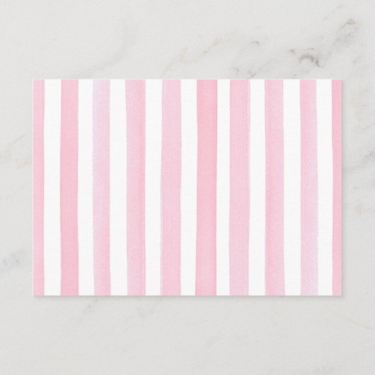 サファリ動物の赤ちゃんシャワーブックカードfor a girl エンクロージャーカード (裏面)