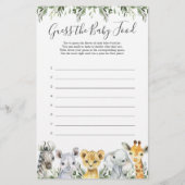 サファリ動物の赤ちゃんシャワーベビー食品を推測 (正面)