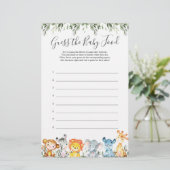 サファリ動物の赤ちゃんシャワーベビー食品を推測 (スタンド正面)