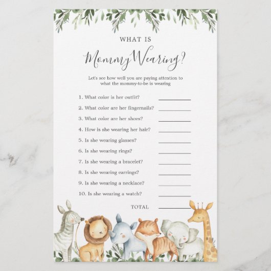 サファリ動物の赤ちゃんシャワー何ママ着て (正面)