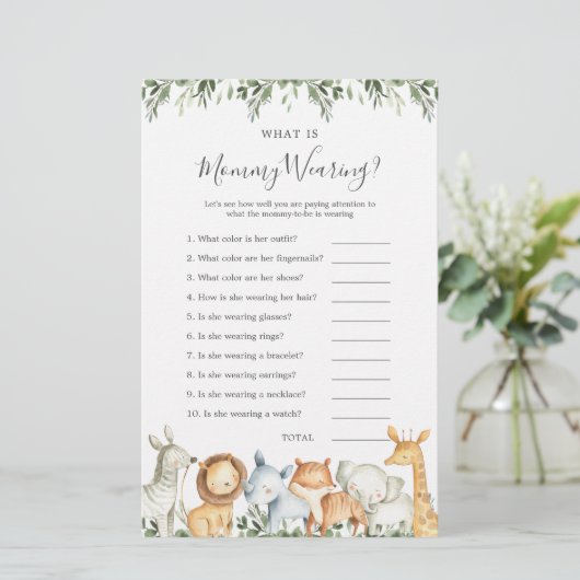 サファリ動物の赤ちゃんシャワー何ママ着て (スタンド正面)