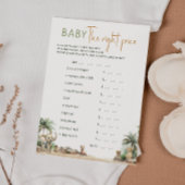 サファリ動物の赤ちゃんシャワー右の価格カード 招待状