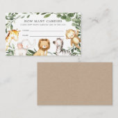 サファリ動物の赤ちゃんシャワー数を推測 エンクロージャーカード (正面/裏面)