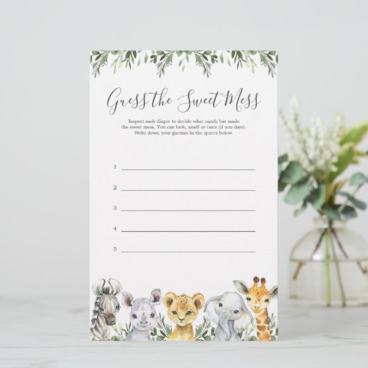 サファリ動物の赤ちゃんシャワー甘い混乱を推測 (スタンド正面)