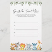 サファリ動物の赤ちゃんシャワー甘い混乱を推測 (正面)