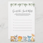 サファリ動物の赤ちゃんシャワー甘い混乱を推測 (正面/裏面)