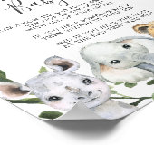 サファリ動物の赤ちゃんシャワー言わないベビー標識 ポスター (角)