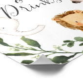 サファリ動物の赤ちゃんシャワー食品とドリンクの看板 ポスター (角)