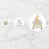 サファリ動物の赤ちゃんシャワー コンフェッティ (正面)