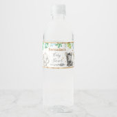 サファリ動物の赤ちゃんシャワー ペットボトルラベル (正面)