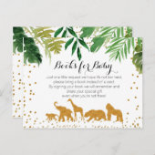 サファリ動物の赤ちゃんシャワー – 本の付属品を持って来る インビテーションポストカード (正面/裏面)