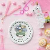 サファリ動物の車の男の子のシャワー ペーパープレート (パーティー)