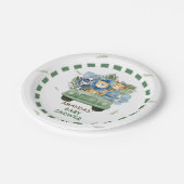 サファリ動物の車の男の子のシャワー ペーパープレート (アングル)