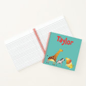 サファリ動物の青い背景 ノートブック (内部)