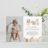 サファリ動物の風景写真招待状 招待状 (スタンド正面)