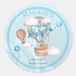 サファリ動物の風船ブルーボーイベビー散布 ラウンドシール