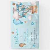 サファリ動物の風船ブルーボーイベビー散布 横断幕 (縦)