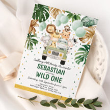 サファリ動物の風船ワイルドワンバースデーパーティー