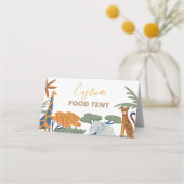 サファリ動物の食品ラベル プレイスカード (正面)