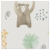 サファリ動物を使用した子供へ布 ファブリック (クローズアップ)