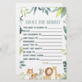 サファリ動物アドバイスベビーシャワーゲーム 便箋 (正面/裏面)