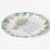 サファリ動物エアバルーン赤ちゃんシャワーありがとう ペーパープレート (アングル)