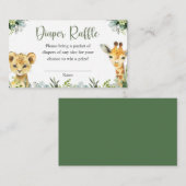 サファリ動物オベビー緑ジャングルベビーシャワー エンクロージャーカード (正面/裏面)