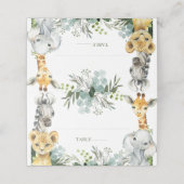 サファリ動物オベビー緑ジャングルベビーシャワー プレイスカード (外部開封)