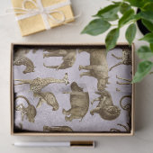 サファリ動物オンライトパープルデコパージュ 薄葉紙 (ギフト)