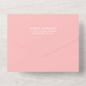 サファリ動物ガールピンクの赤ちゃんシャワーとラッフル オールインワン招待状 (裏面)