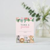 サファリ動物ガールベビーシャワーゲームカード – ジャングル エンクロージャーカード (スタンド正面)