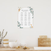 サファリ動物ギリシャ文字の座席表ポスター ポスター (キッチン)