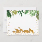 サファリ動物サンキューカード。 サンキューカード (裏面)