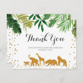 サファリ動物サンキューカード。 サンキューカード (正面/裏面)