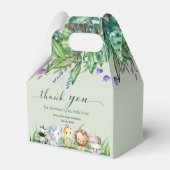 サファリ動物ジャングルグリーンボーイ赤ちゃんシャワー フェイバーボックス (正面サイド)