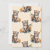 サファリ動物ジャングルタイガーベビーシャワー 招待状 (裏面)