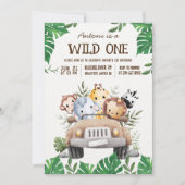 サファリ動物ジャングルパーティー招待状 招待状 (正面)