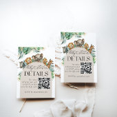 サファリ動物ジャングルベビーシャワー詳細qrcode エンクロージャーカード