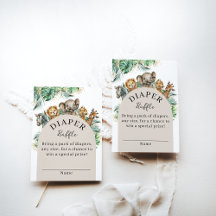 サファリ動物ジャングルベビーモダンシャワーおむつ